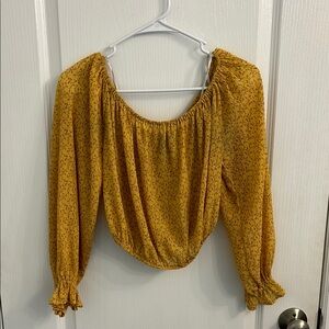 Yellow Floral Women's Crop Top